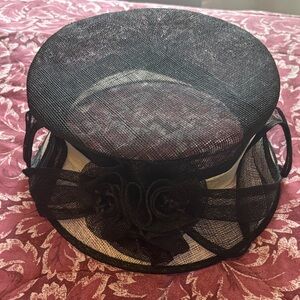 Elegant Black Women's Hat with Floral Accent